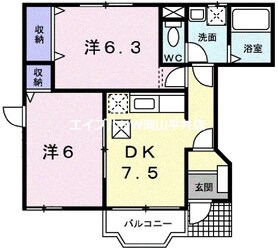 リバーコート川本の物件間取画像